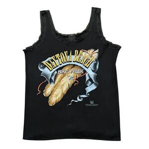 Vintage 90's 3d emblem bike week tank top